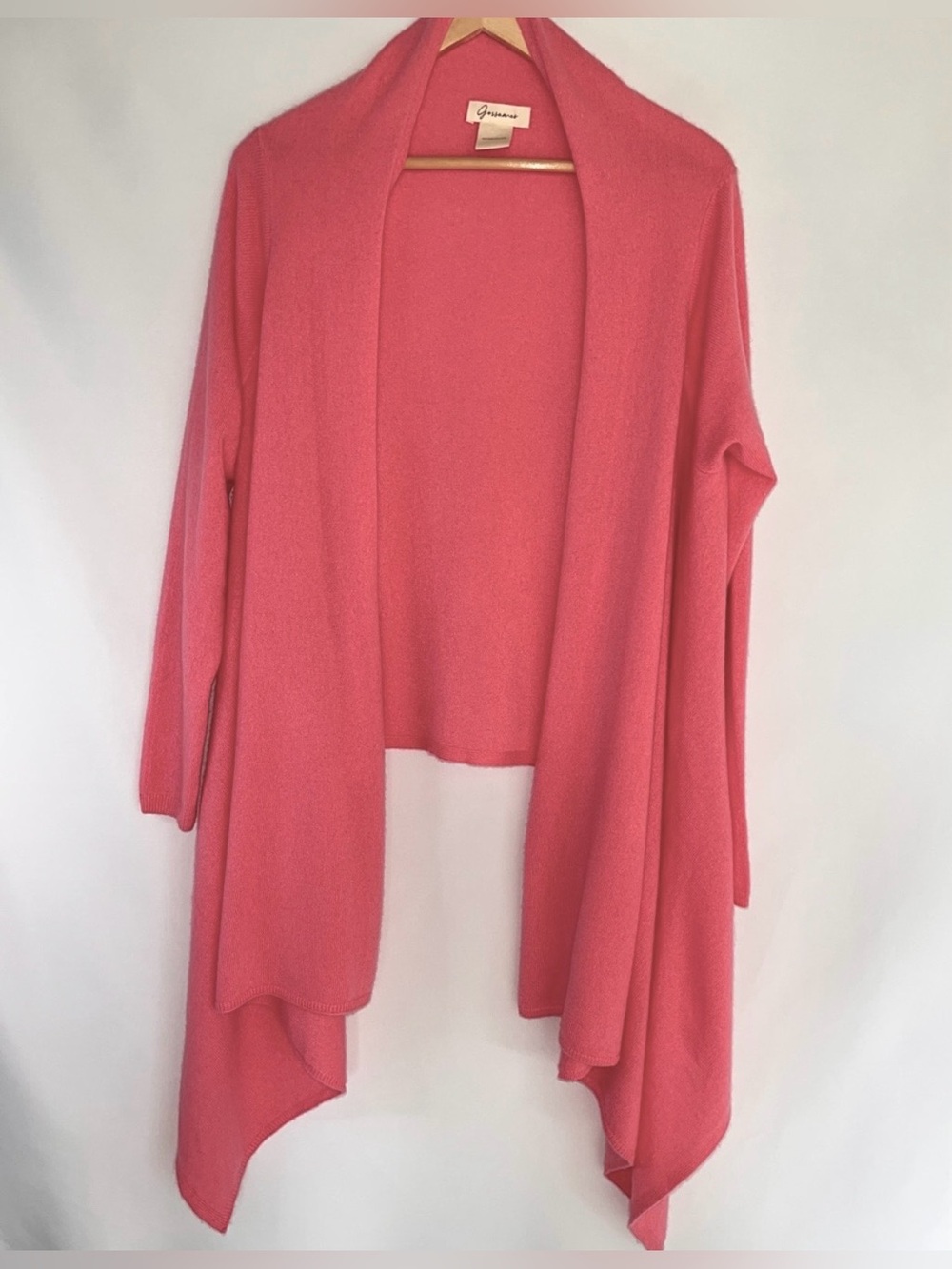 Gossamer Brand Signature Wrap Sweater 100% Cashmere Peony Pink Soft Cozy OS